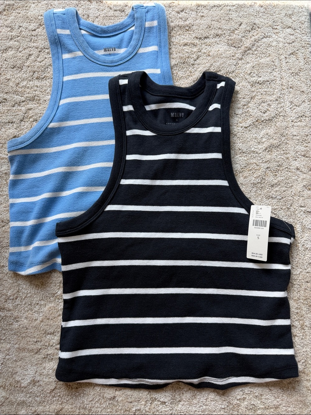 Maeve Anthropologie Striped Cotton Tanks